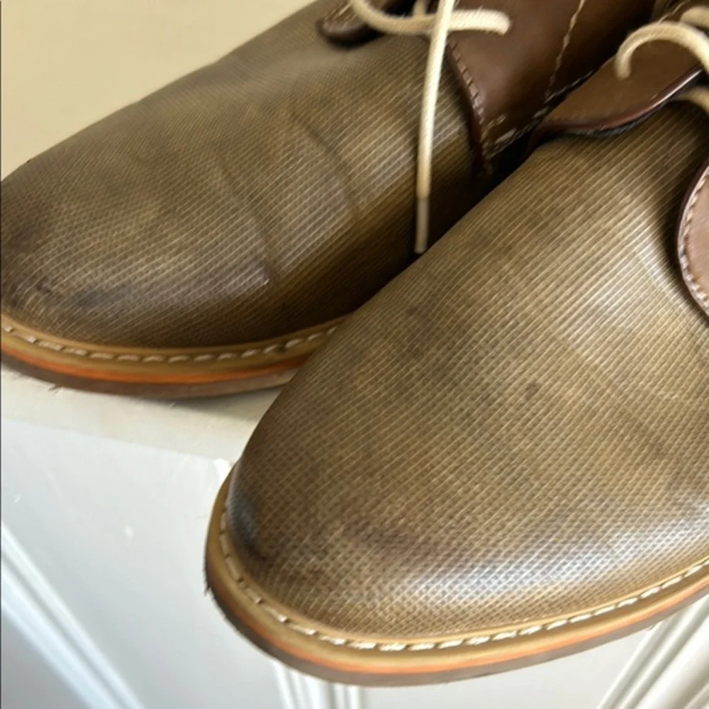 Freeman Haegan Mens Brown Textured Derby Shoes Memory‎ Foam 8.5M F117004